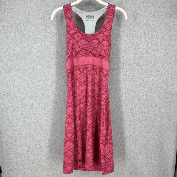 Outdoor Research Trance Athletic Dress Size 8 Pink Geometric Tank Stretch Casual - Picture 1 of 14